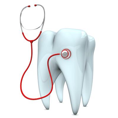 A tooth with a stethoscope