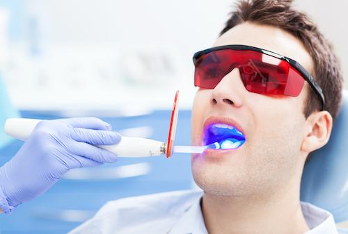 A patient receiving dental treatment